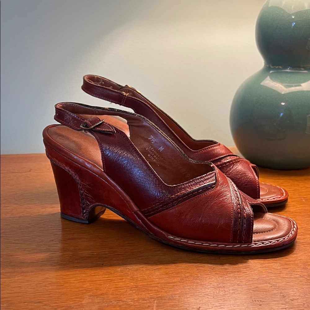 Open-Toe Slingback Sandals in Red - Picture 6 of 12